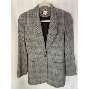 Henri Bendel Gray Plaid Blazer, Women’s Size 8